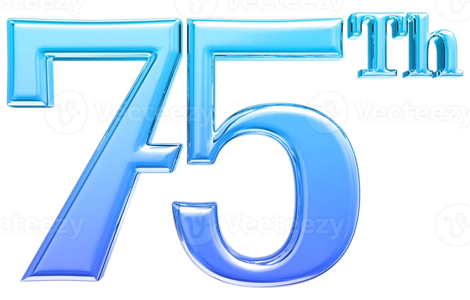 Happy Anniversary Number 3d render transparency png