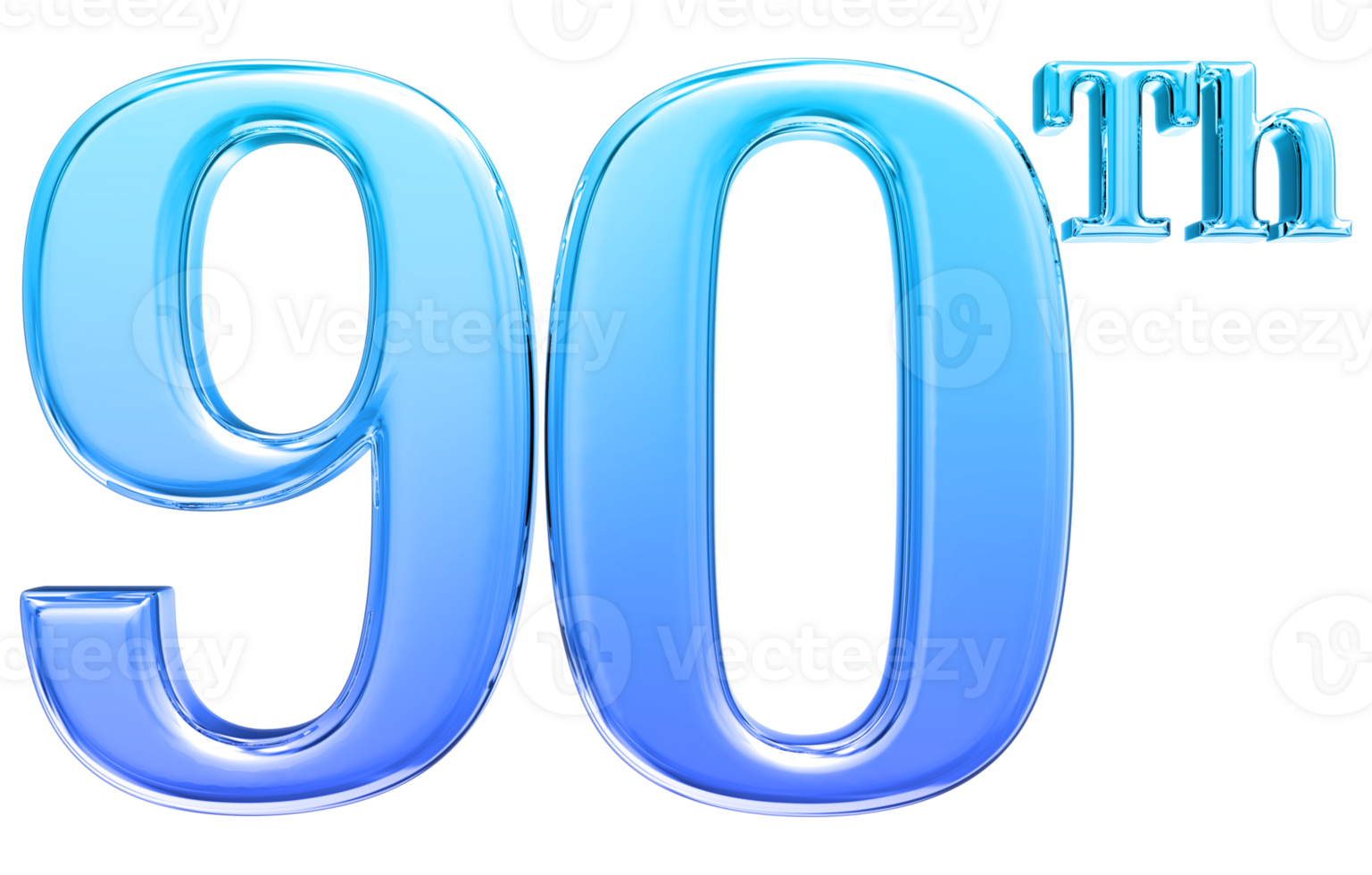 Happy Anniversary Number 3d render transparency png