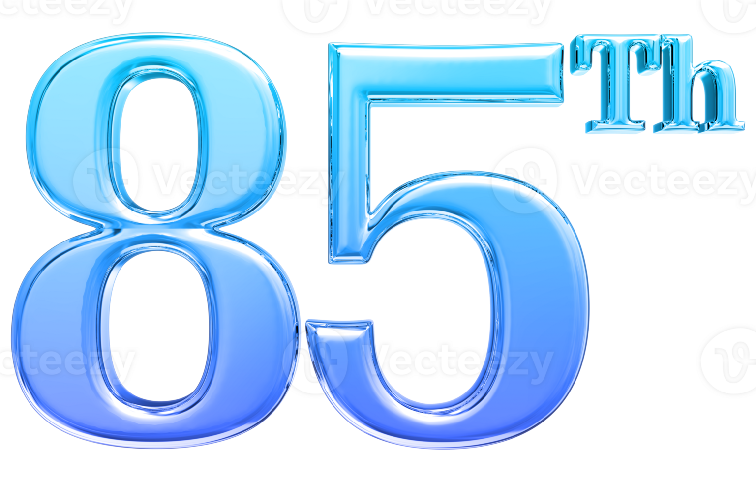 Happy Anniversary Number 3d render transparency png