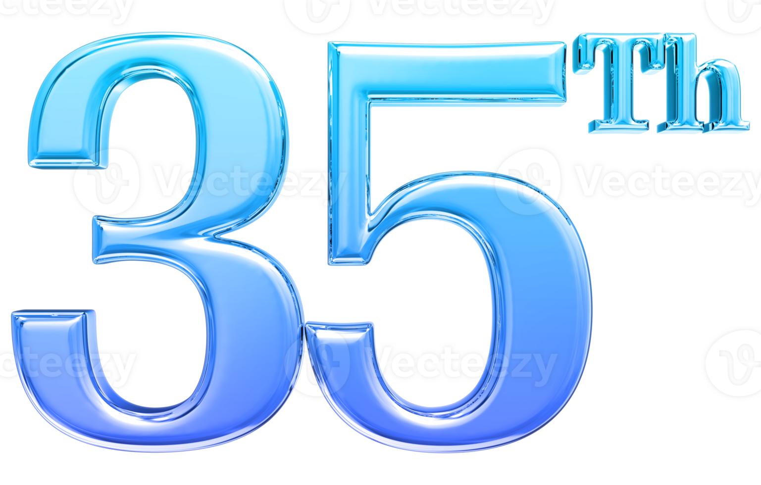 Happy Anniversary Number 3d render transparency png