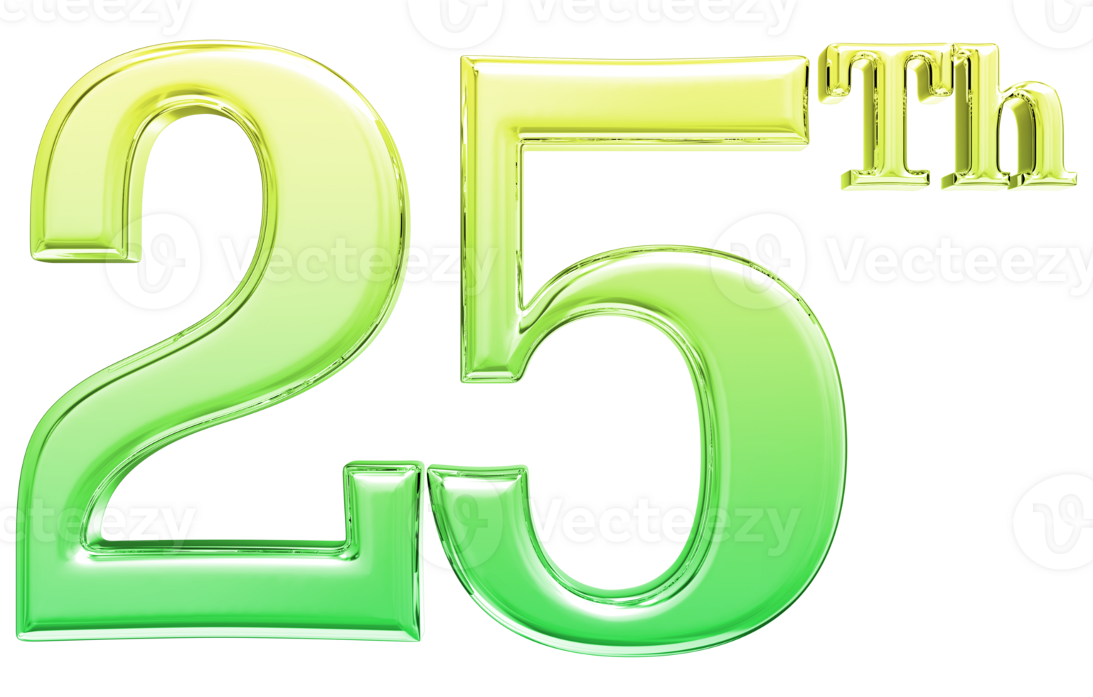 Happy Anniversary Number 3d render transparency png