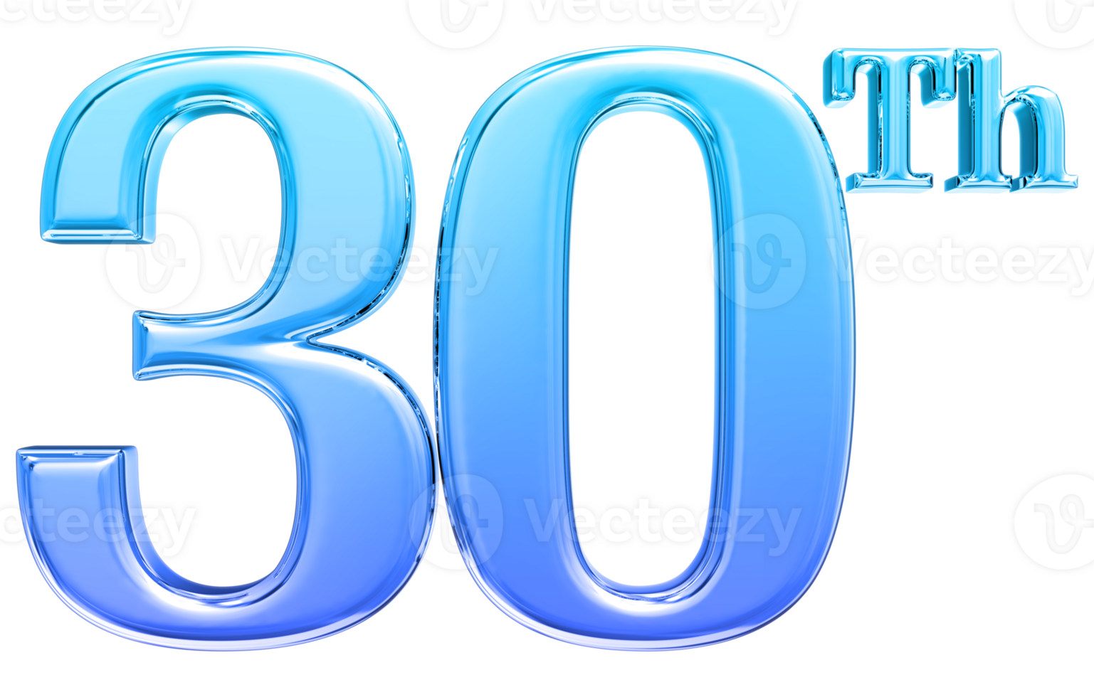 Happy Anniversary Number 3d render transparency png