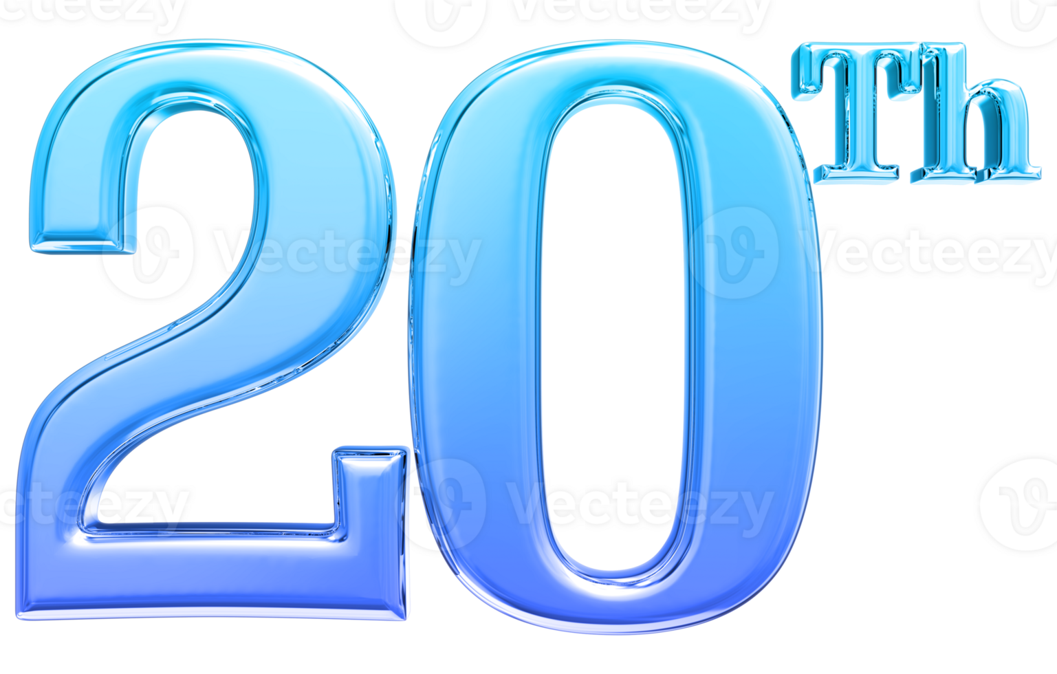 Happy Anniversary Number 3d render transparency png