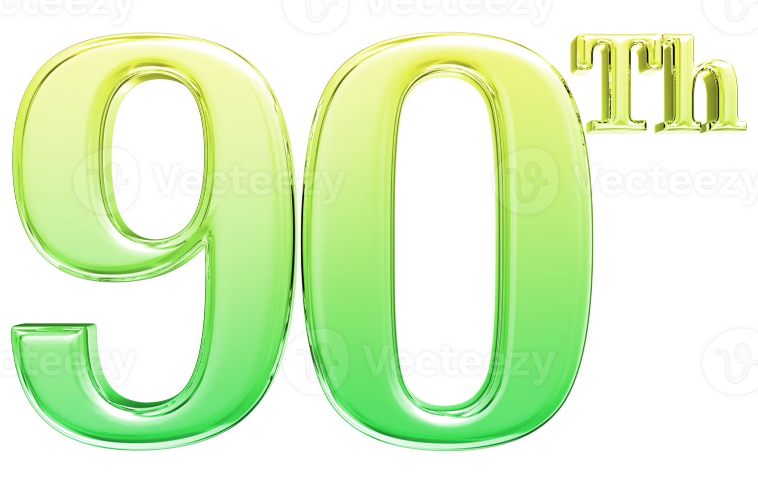 Happy Anniversary Number 3d render transparency png