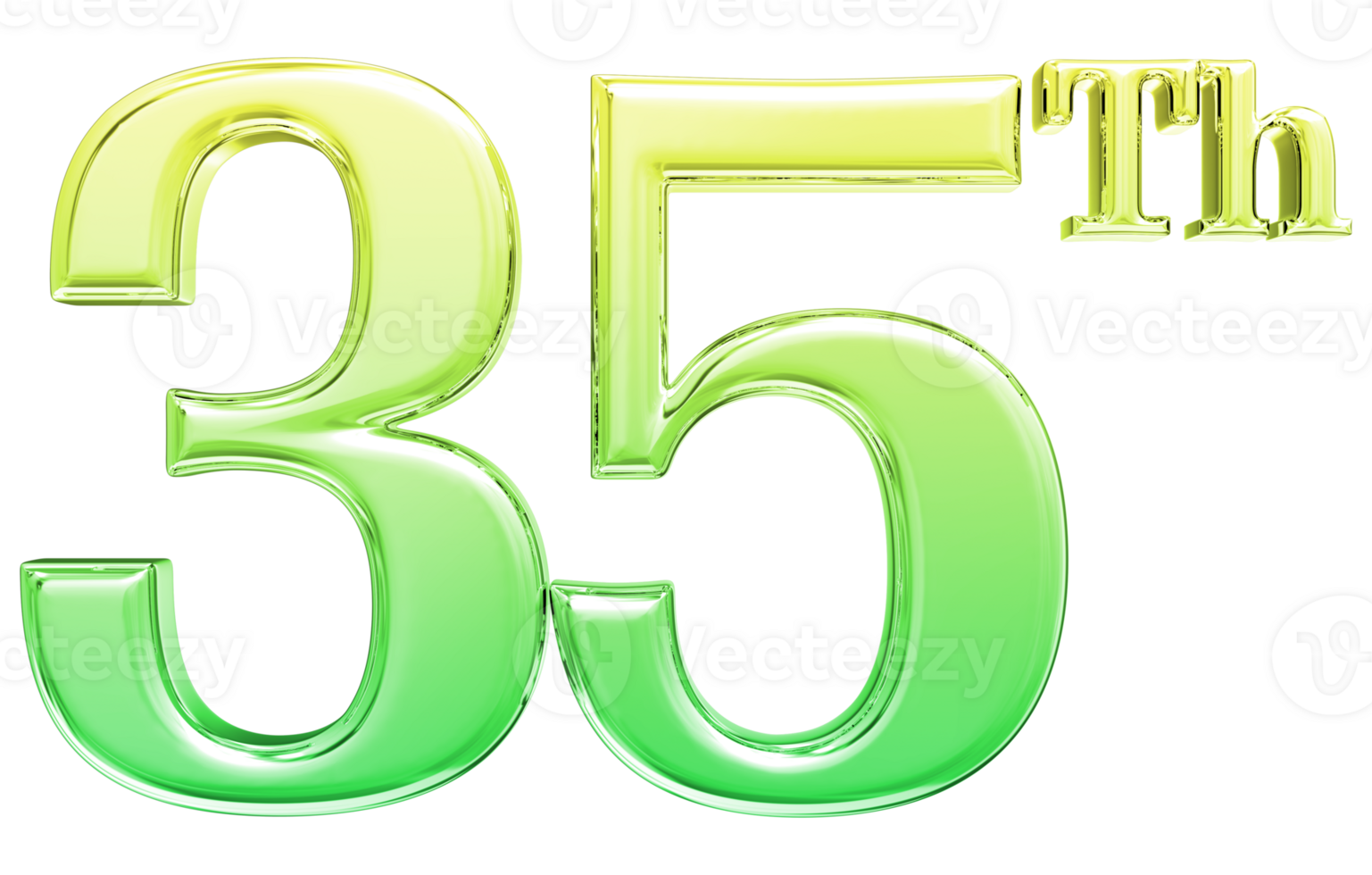 Happy Anniversary Number 3d render transparency png