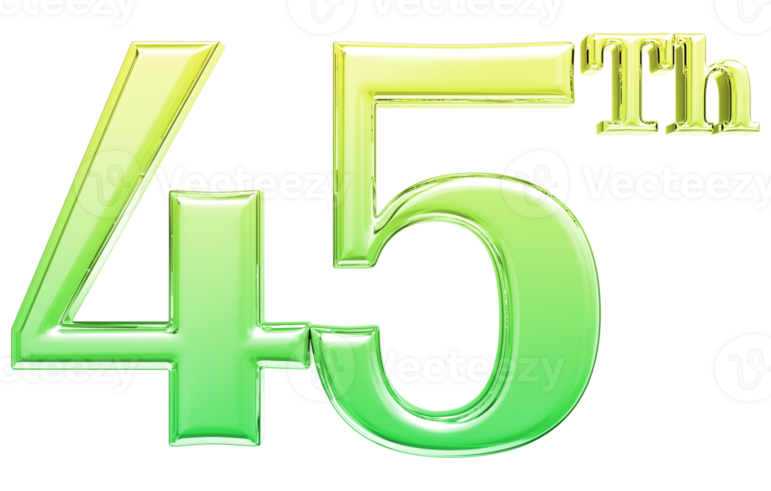 Happy Anniversary Number 3d render transparency png