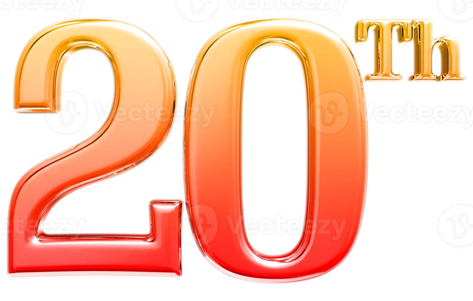 Happy Anniversary Number 3d render transparency png