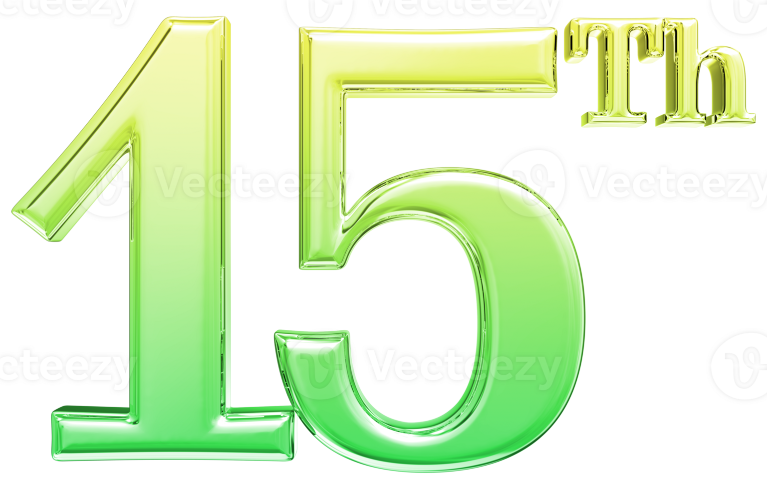 Happy Anniversary Number 3d render transparency png