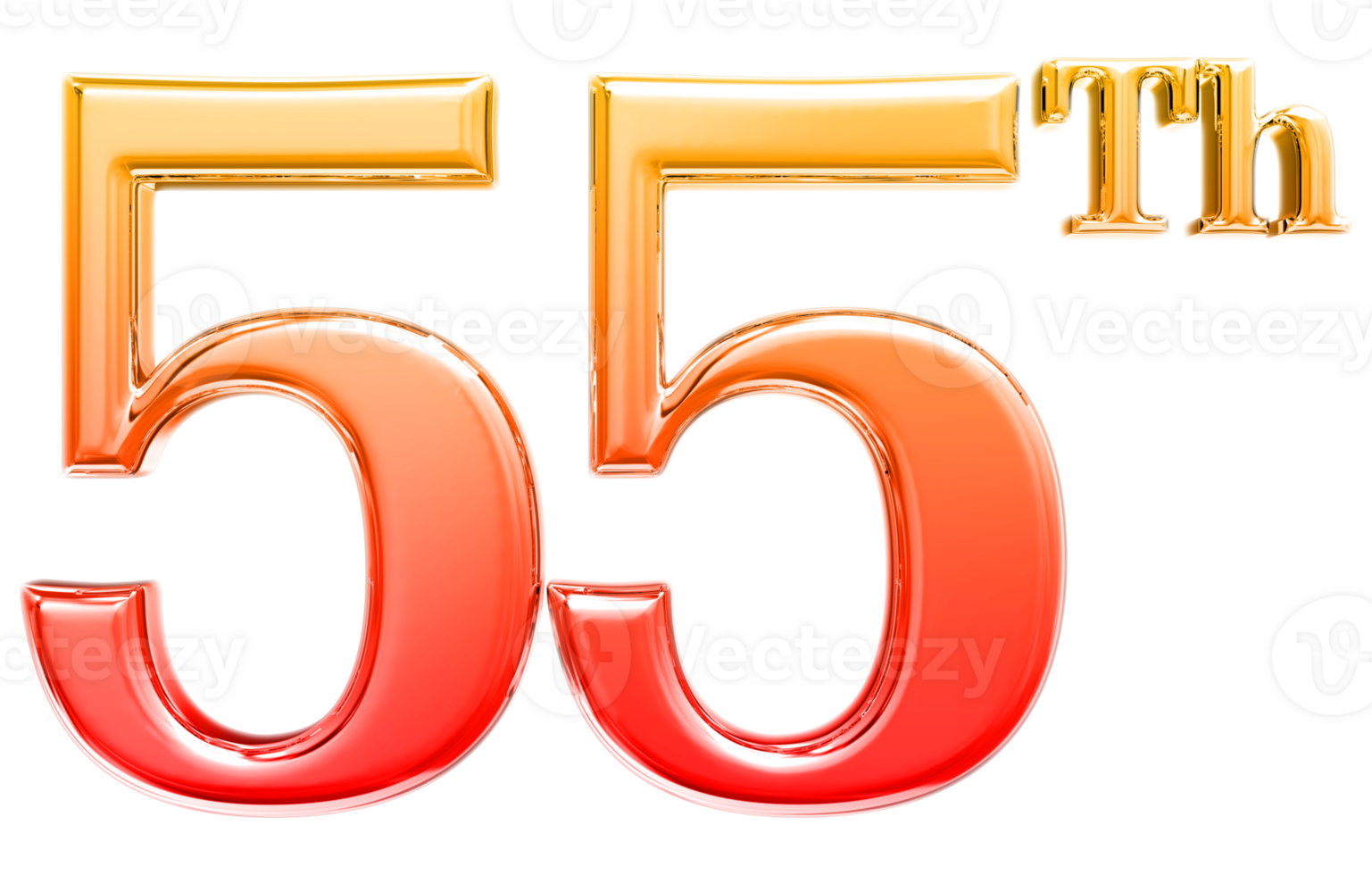 Happy Anniversary Number 3d render transparency png