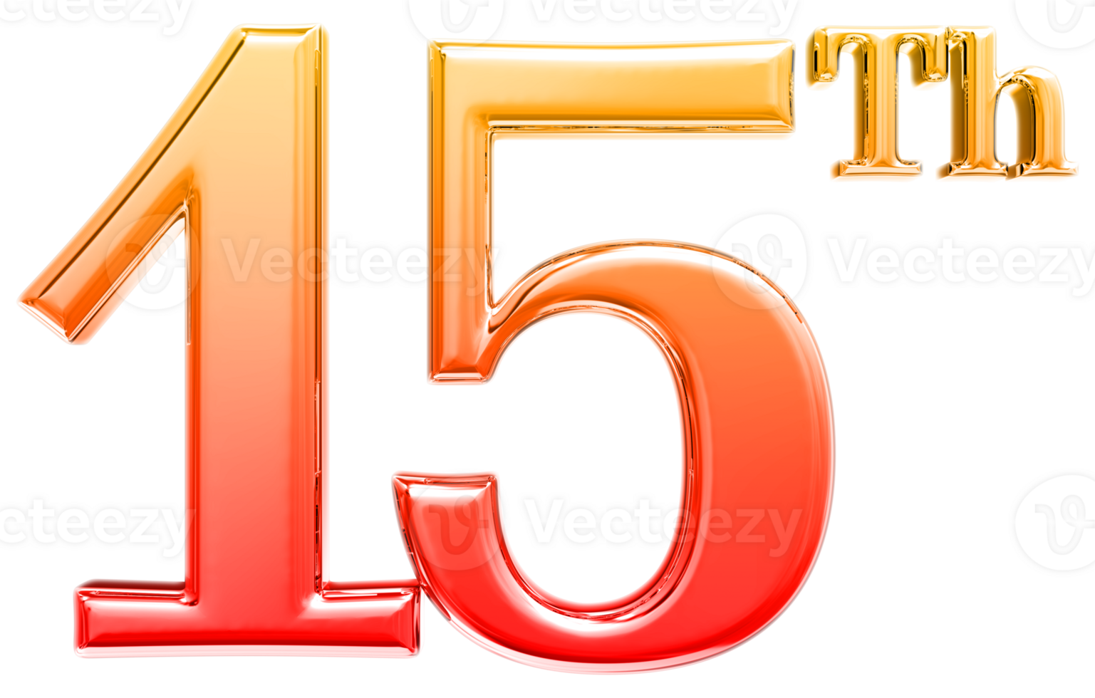 Happy Anniversary Number 3d render transparency png