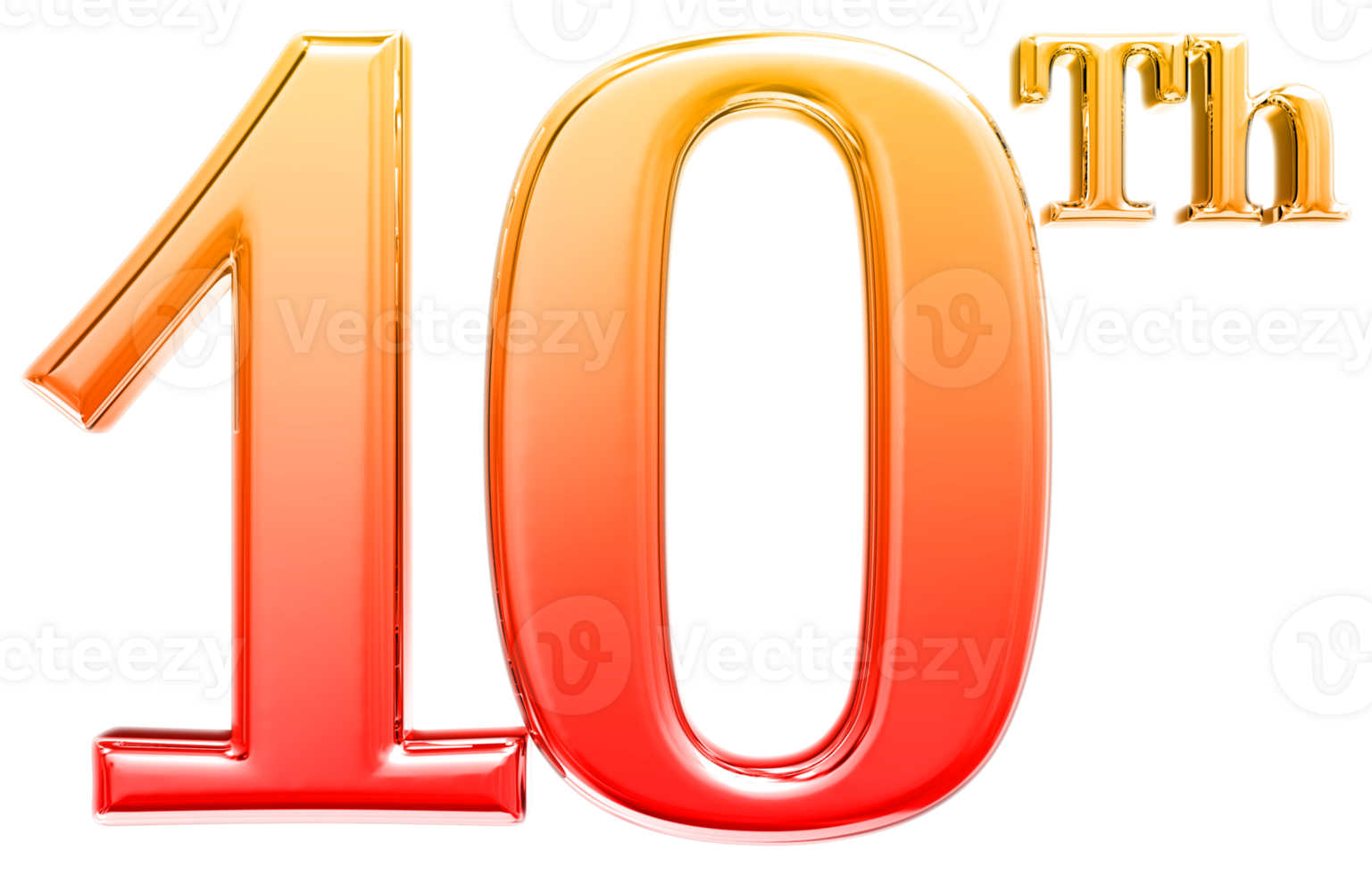 Happy Anniversary Number 3d render transparency png