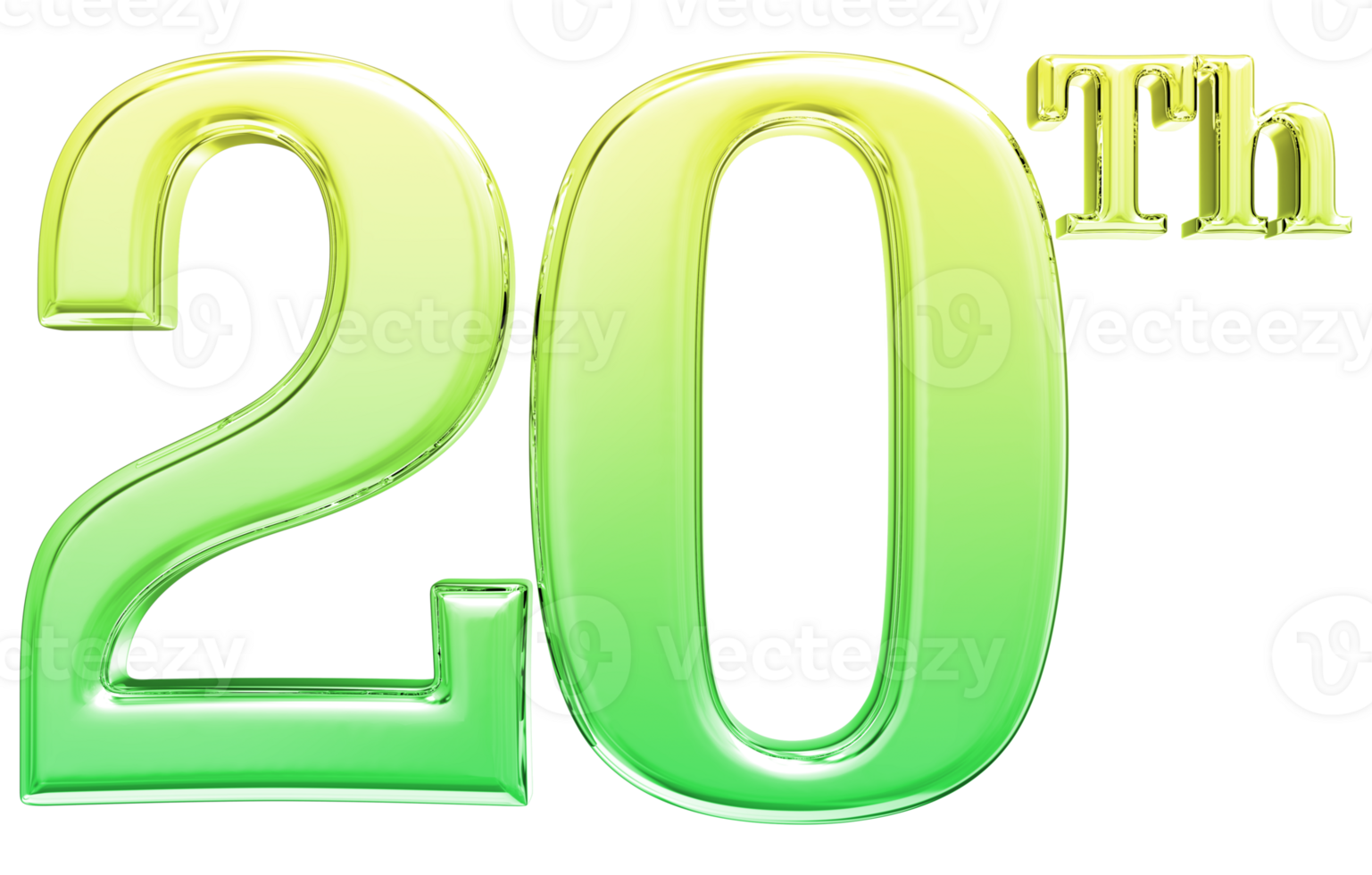 Happy Anniversary Number 3d render transparency png
