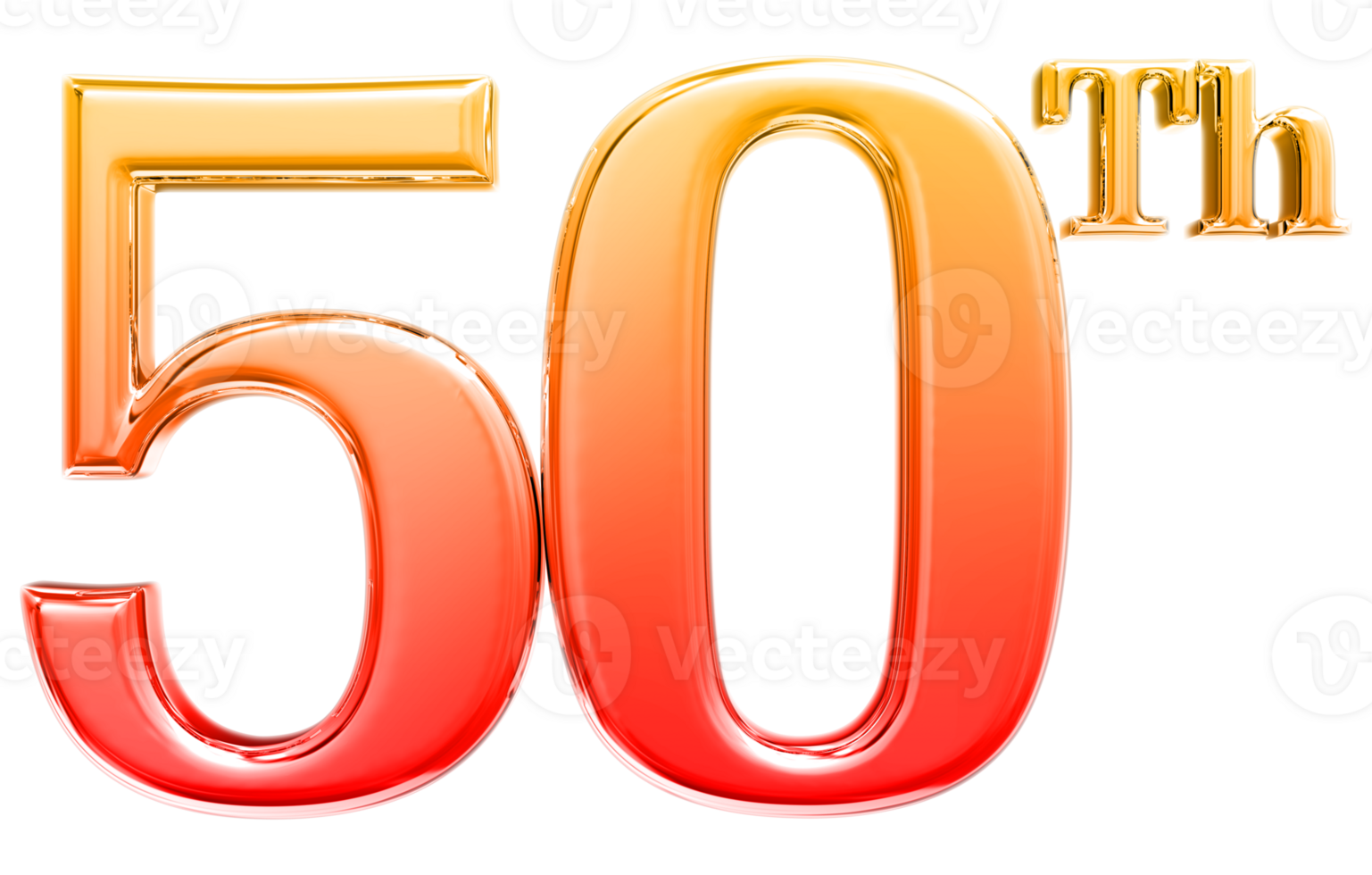 Happy Anniversary Number 3d render transparency png