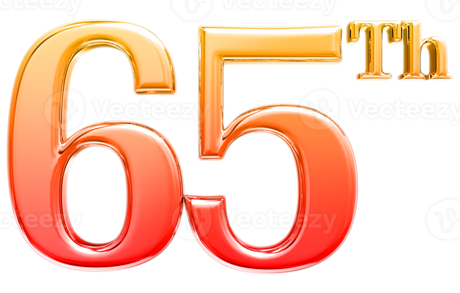 Happy Anniversary Number 3d render transparency png