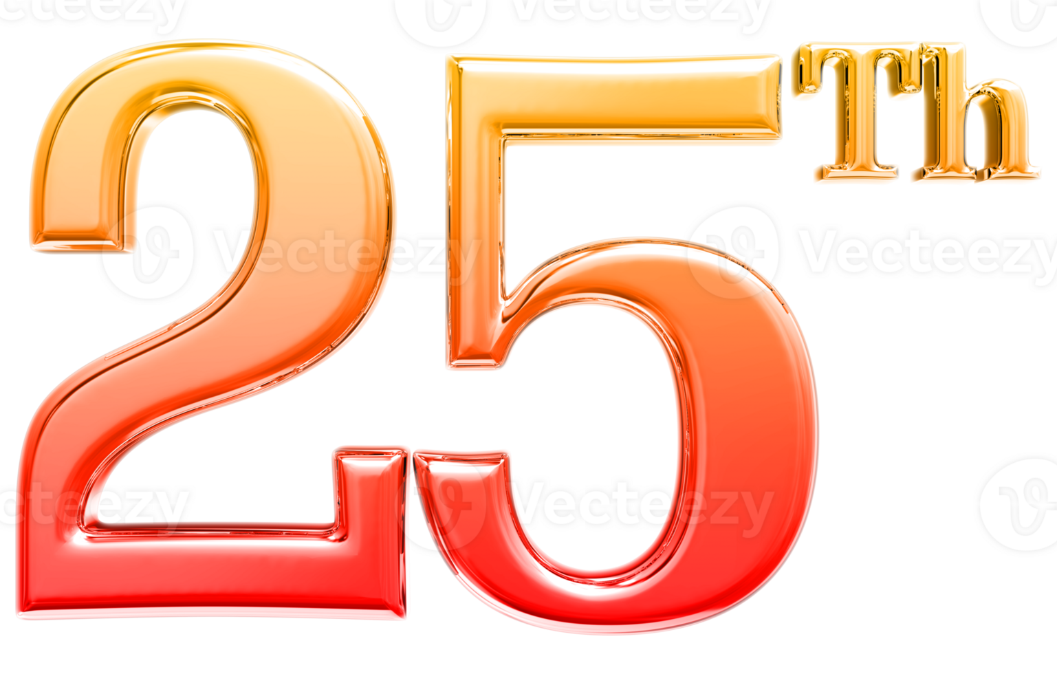 Happy Anniversary Number 3d render transparency png