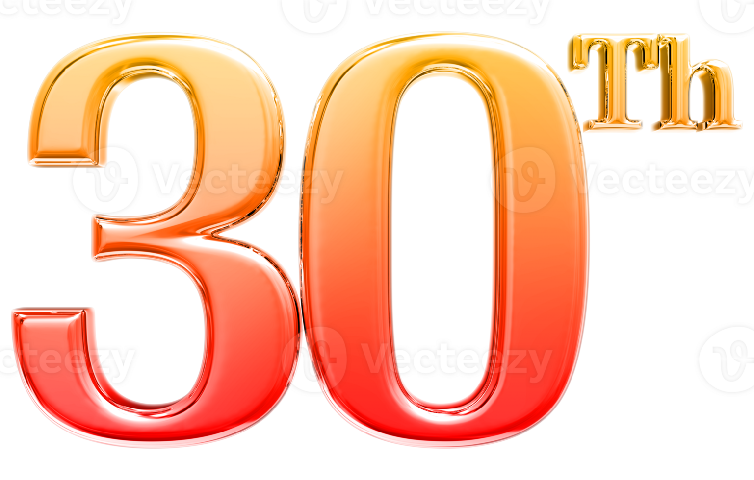 Happy Anniversary Number 3d render transparency png