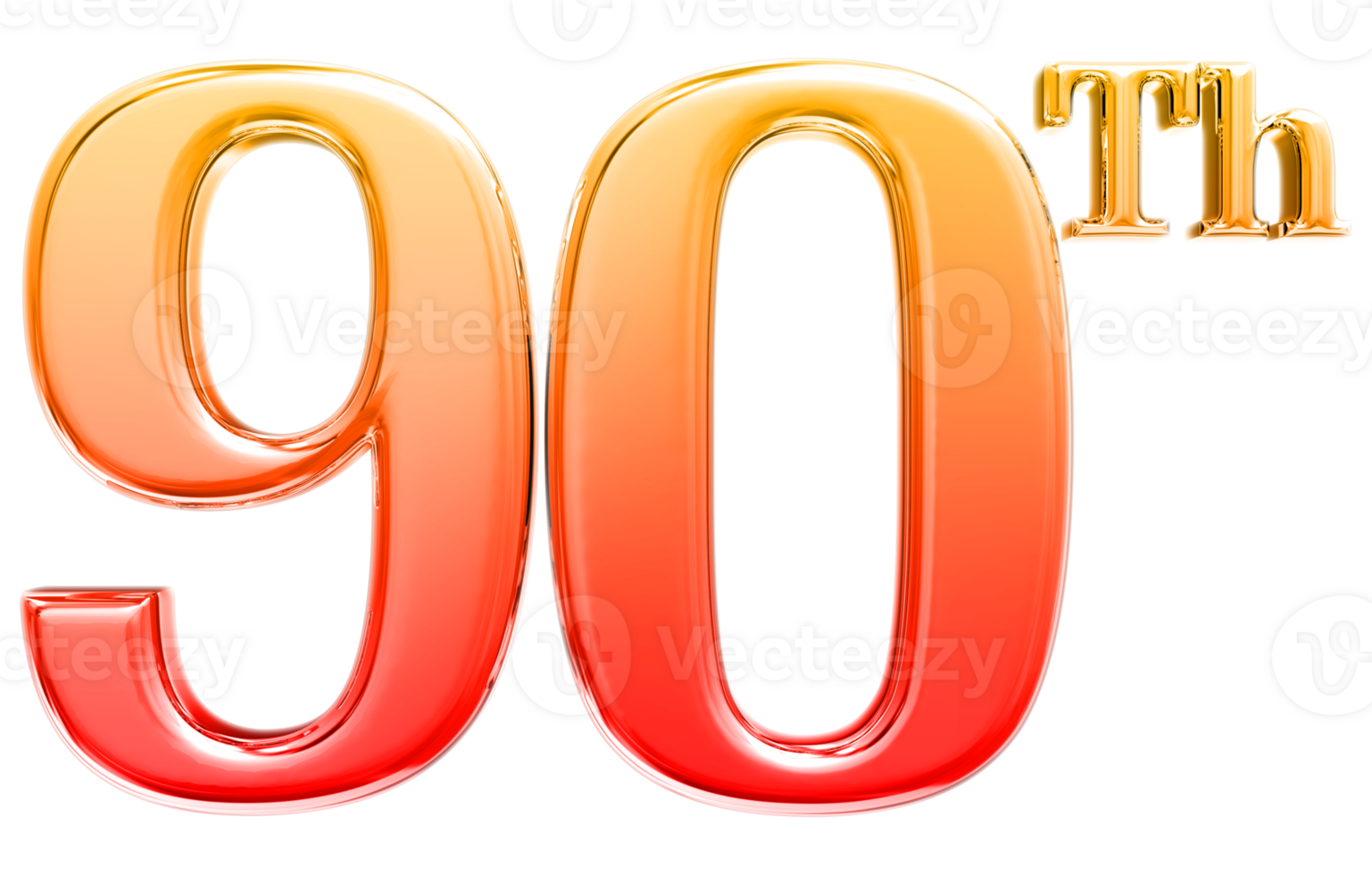 Happy Anniversary Number 3d render transparency png