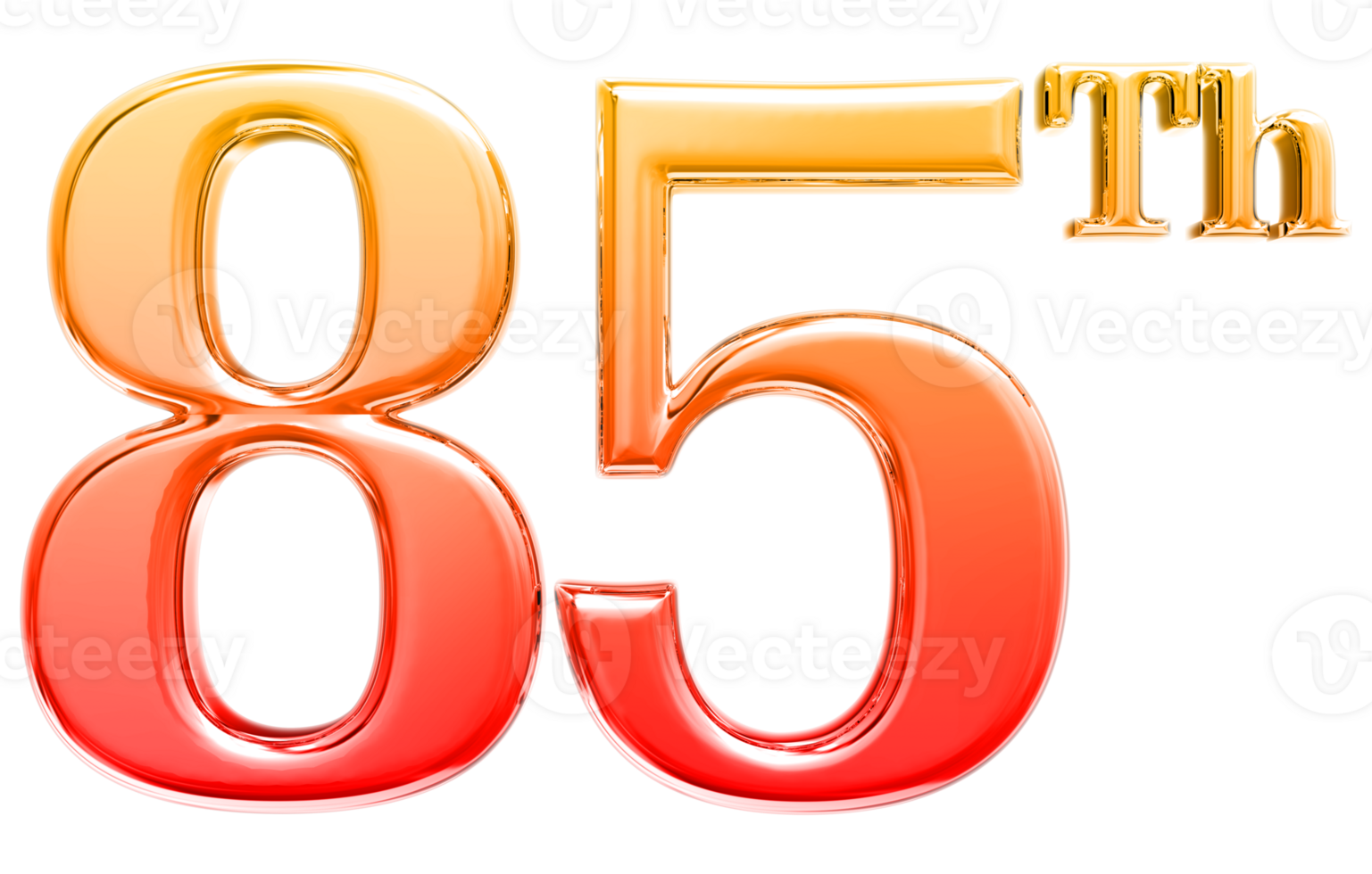 Happy Anniversary Number 3d render transparency png