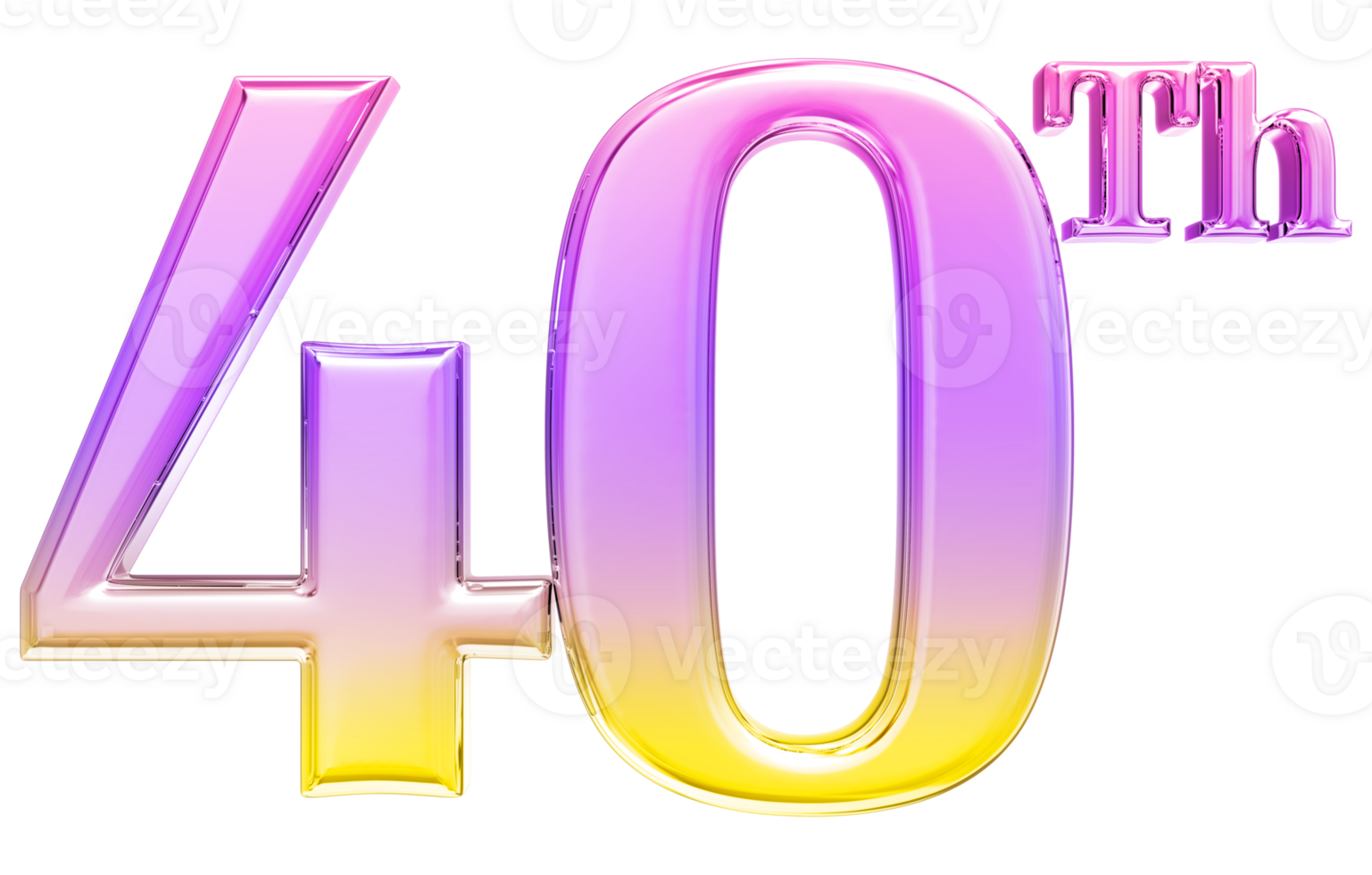 Happy Anniversary Number 3d render transparency png
