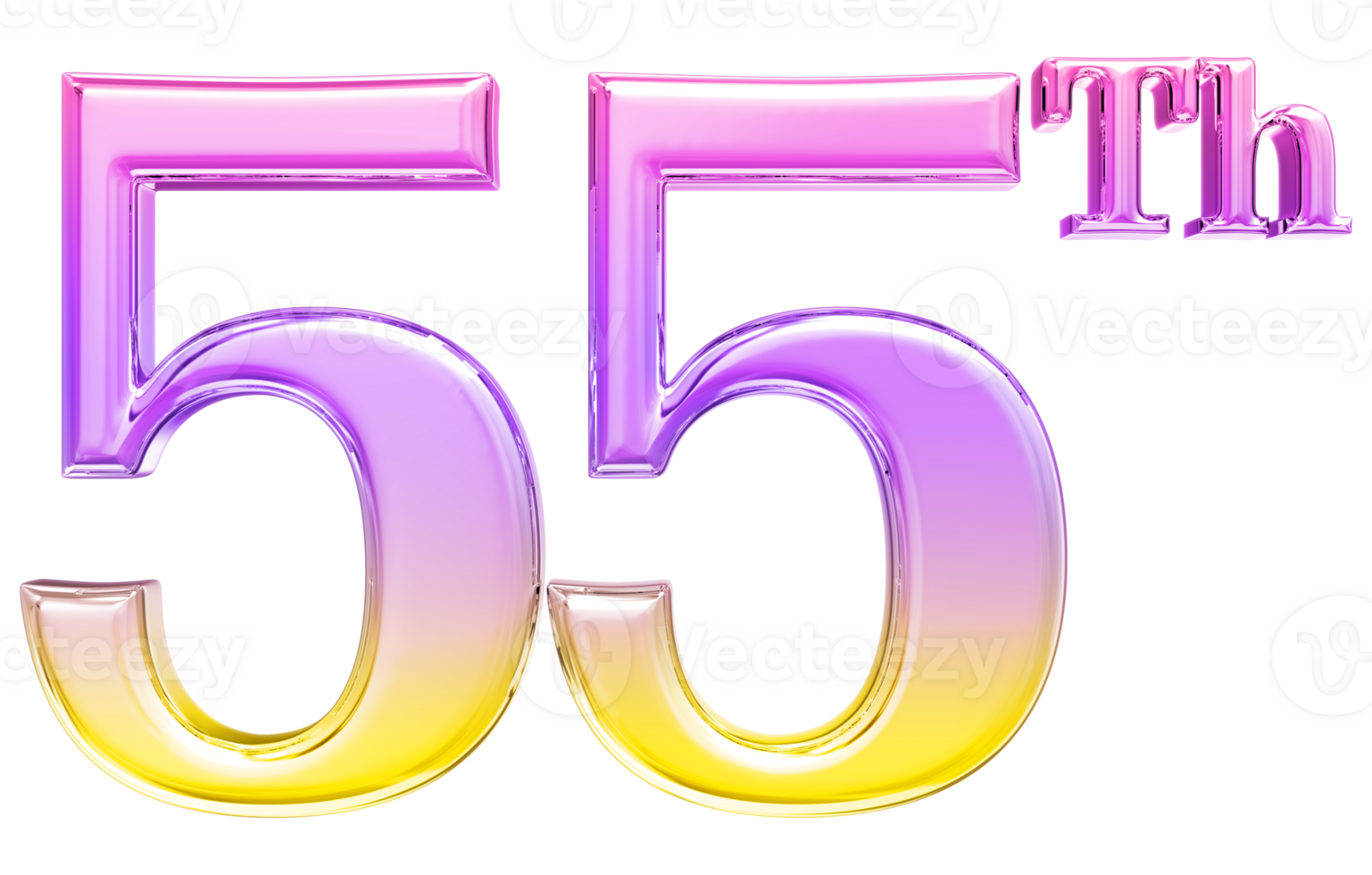 Happy Anniversary Number 3d render transparency png