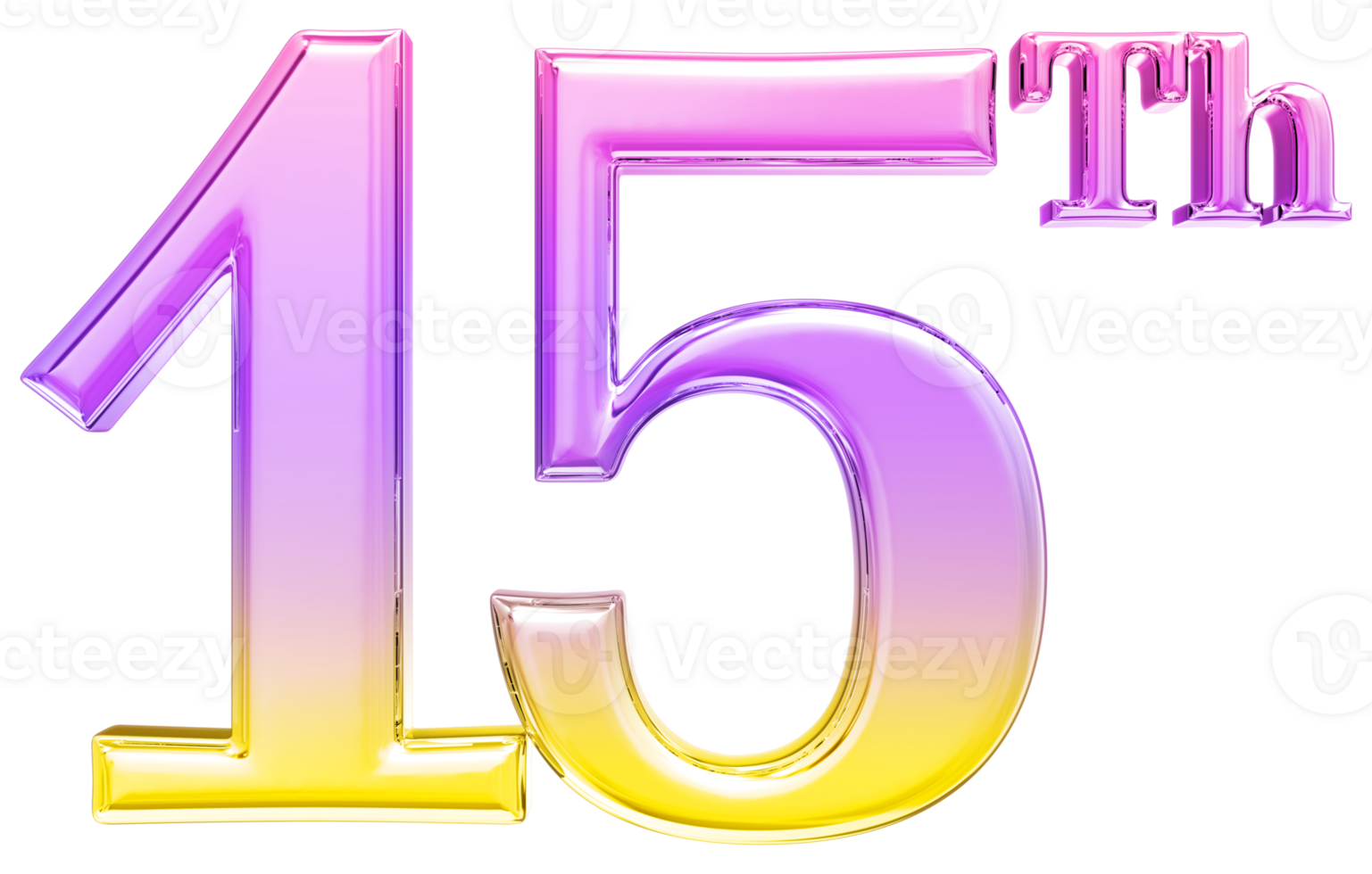 Happy Anniversary Number 3d render transparency png