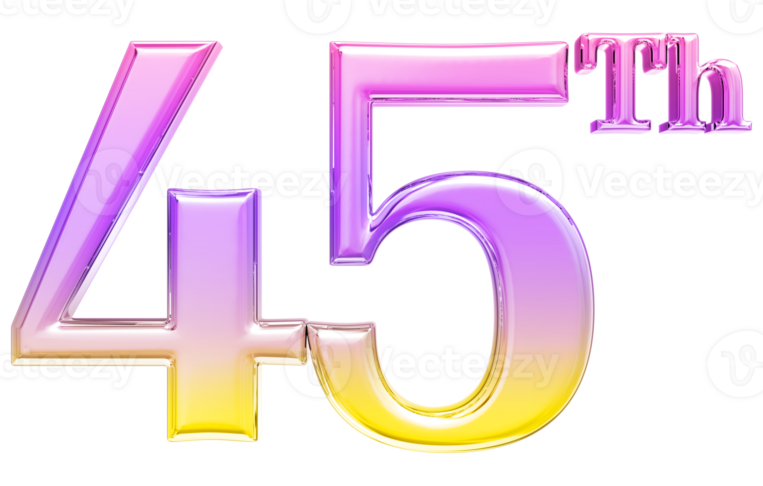 Happy Anniversary Number 3d render transparency png