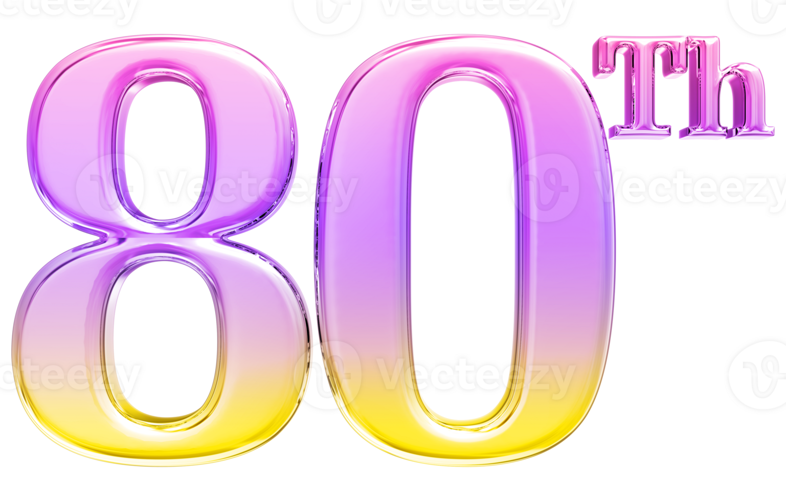 Happy Anniversary Number 3d render transparency png