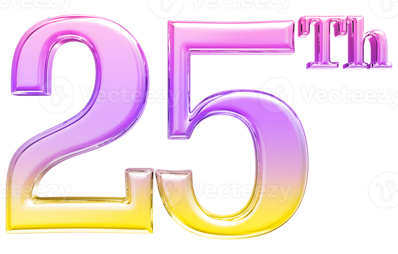 Happy Anniversary Number 3d render transparency png