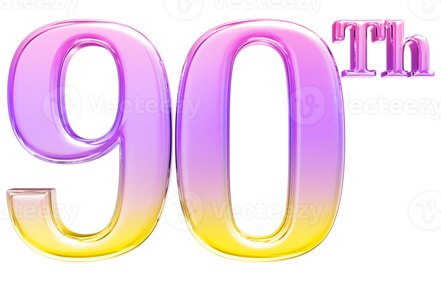 Happy Anniversary Number 3d render transparency png