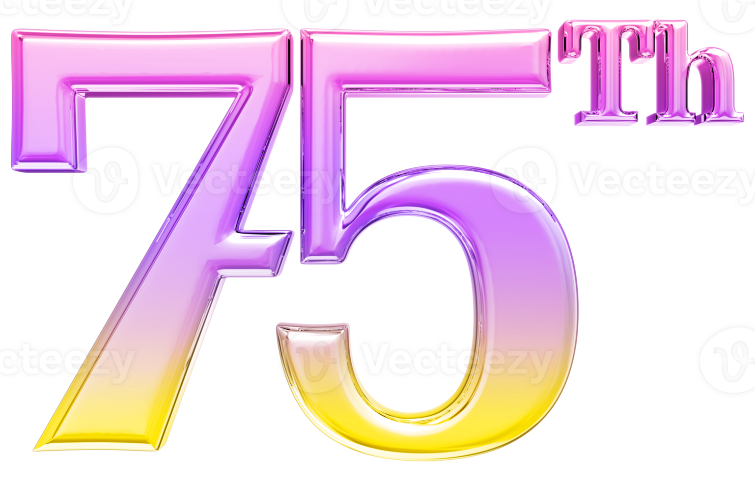 Happy Anniversary Number 3d render transparency png