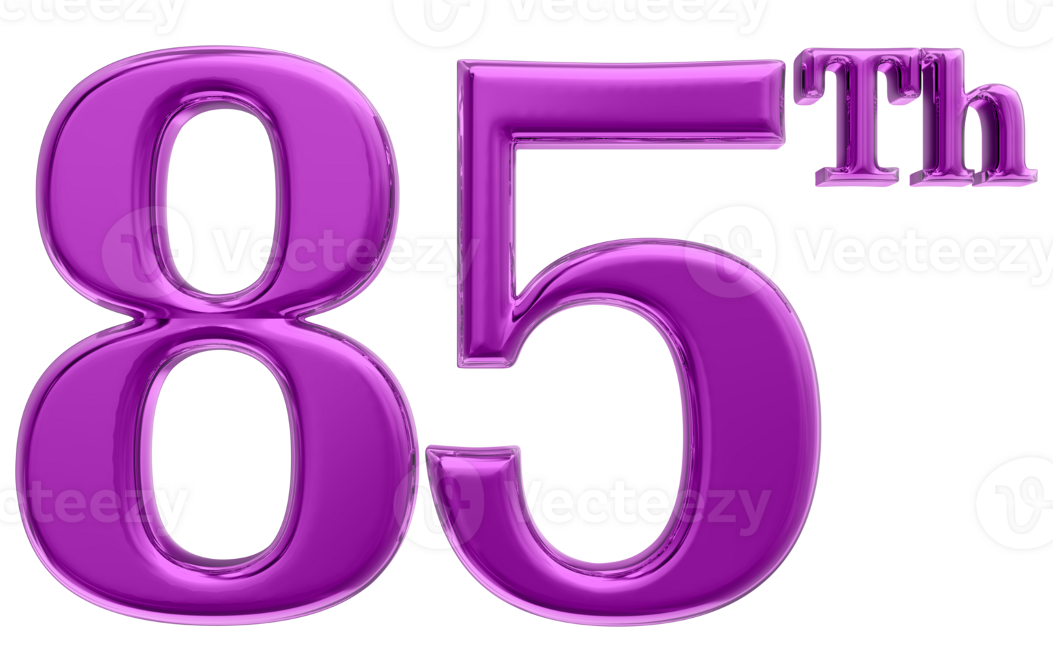 Happy Anniversary Number 3d render transparency png