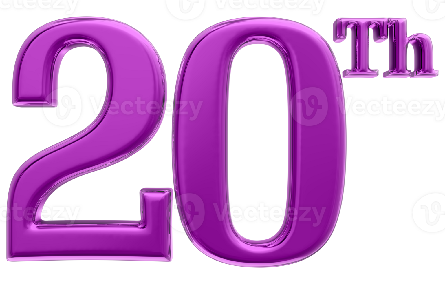 Happy Anniversary Number 3d render transparency png