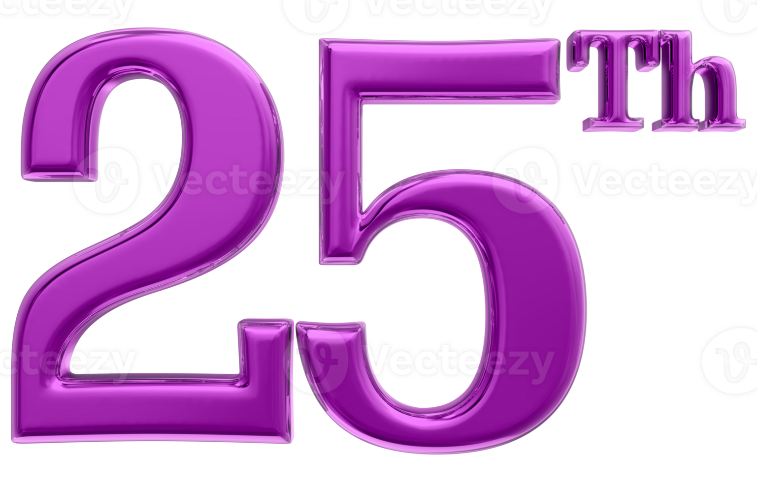 Happy Anniversary Number 3d render transparency png