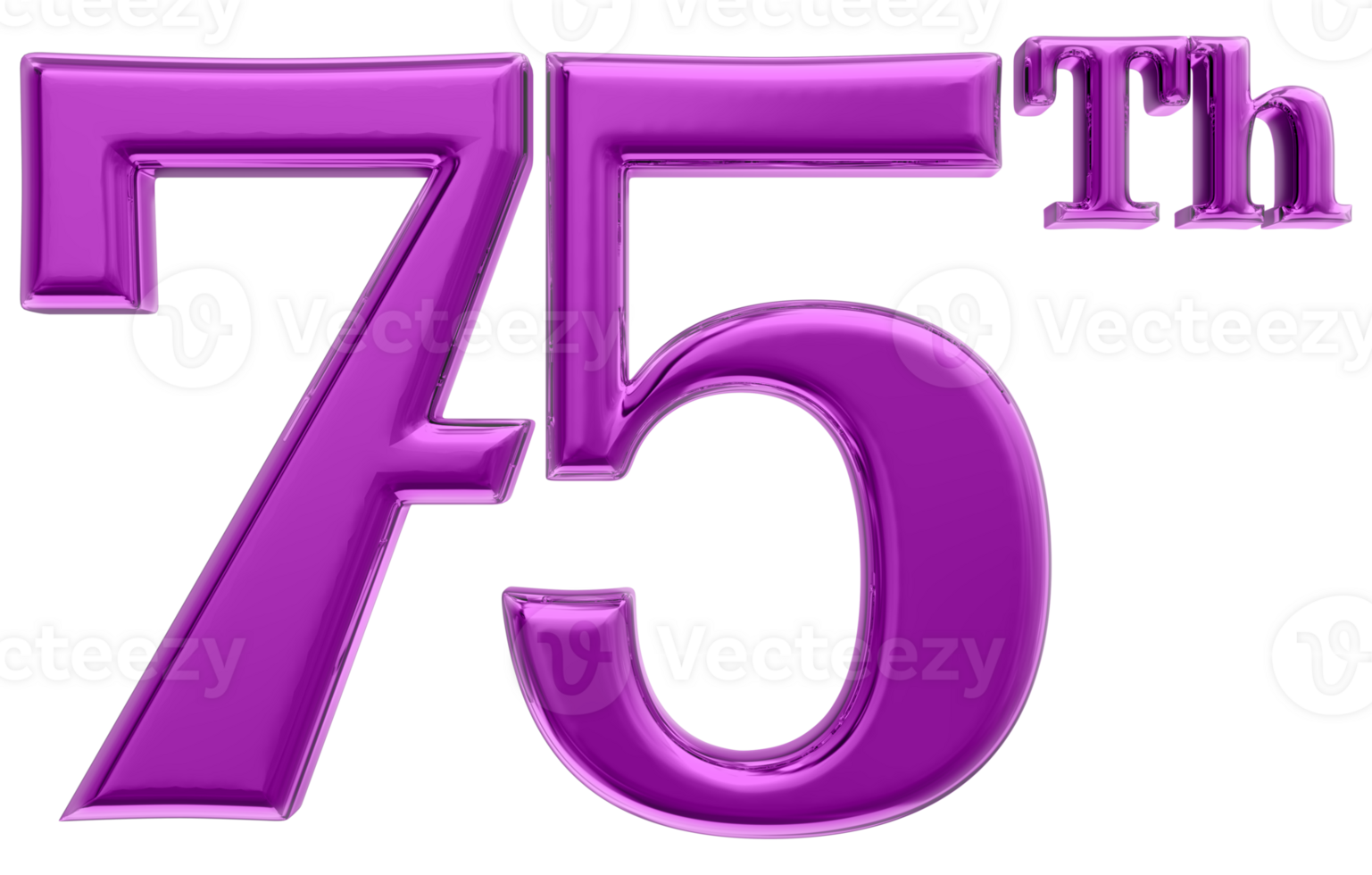 Happy Anniversary Number 3d render transparency png