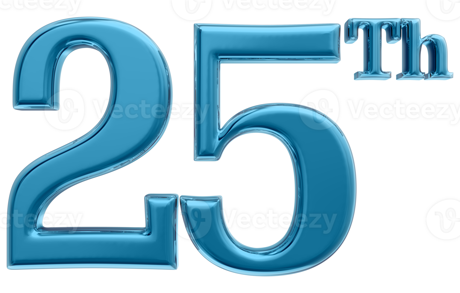 Happy Anniversary Number 3d render transparency png