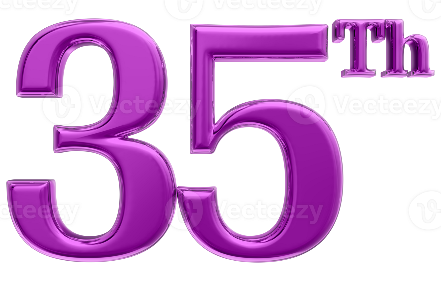 Happy Anniversary Number 3d render transparency png