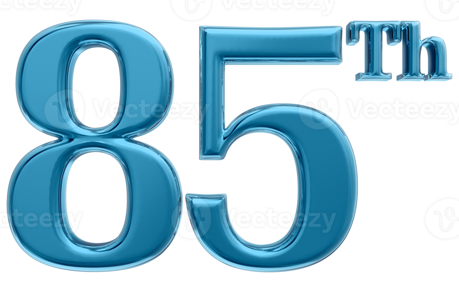 Happy Anniversary Number 3d render transparency png