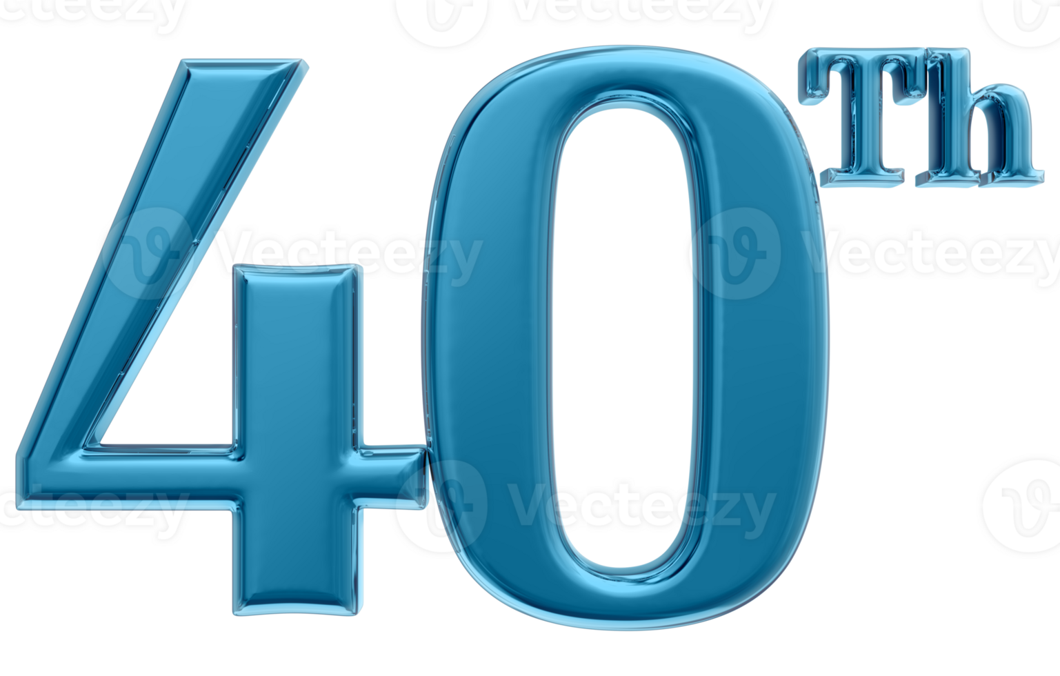 Happy Anniversary Number 3d render transparency png