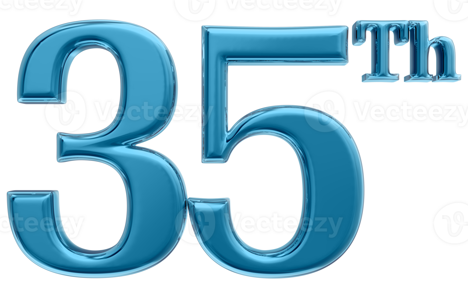 Happy Anniversary Number 3d render transparency png