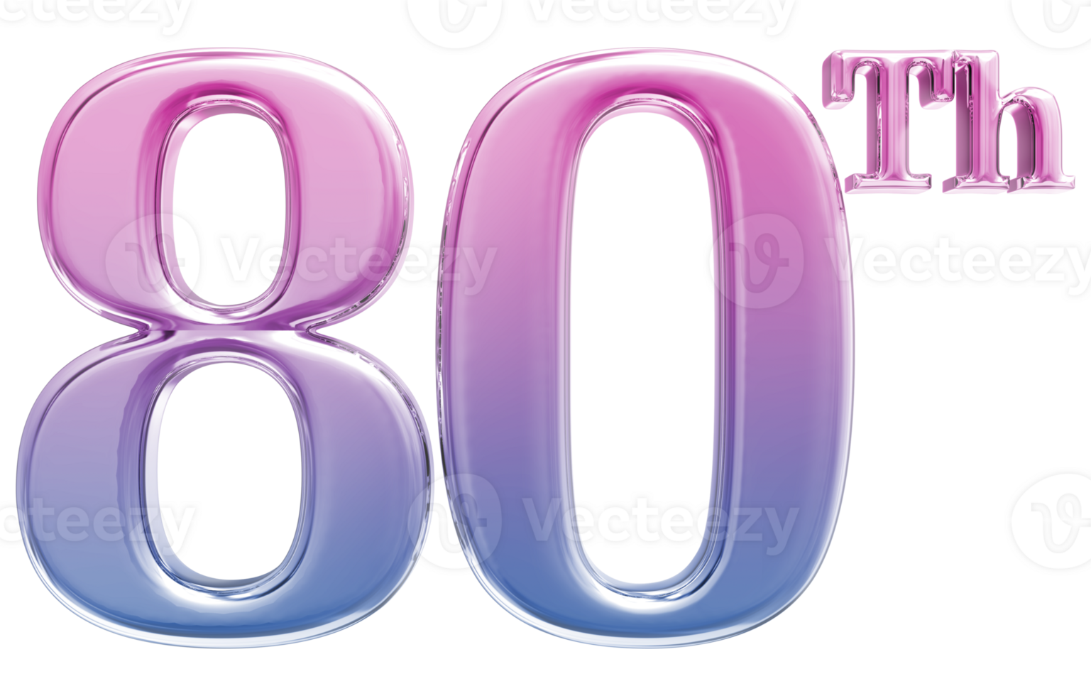 Happy Anniversary Number 3d render transparency png
