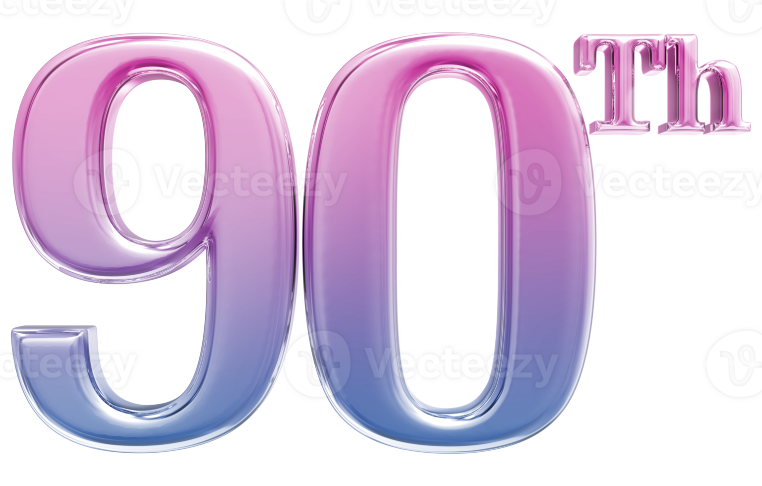 Happy Anniversary Number 3d render transparency png