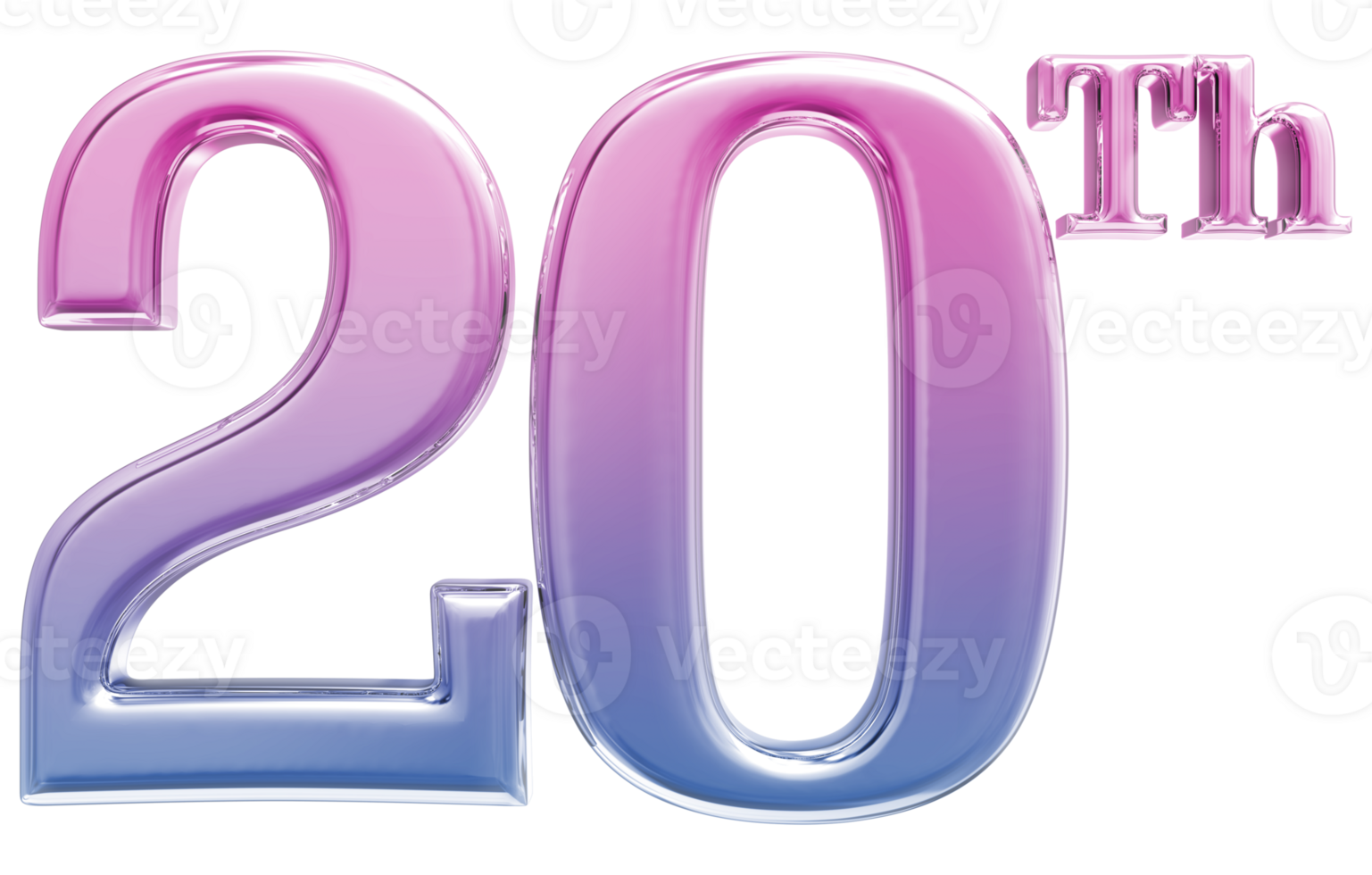Happy Anniversary Number 3d render transparency png