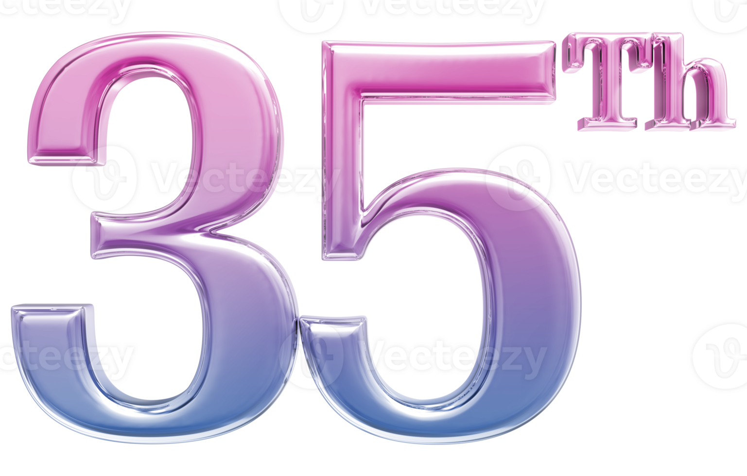 Happy Anniversary Number 3d render transparency png