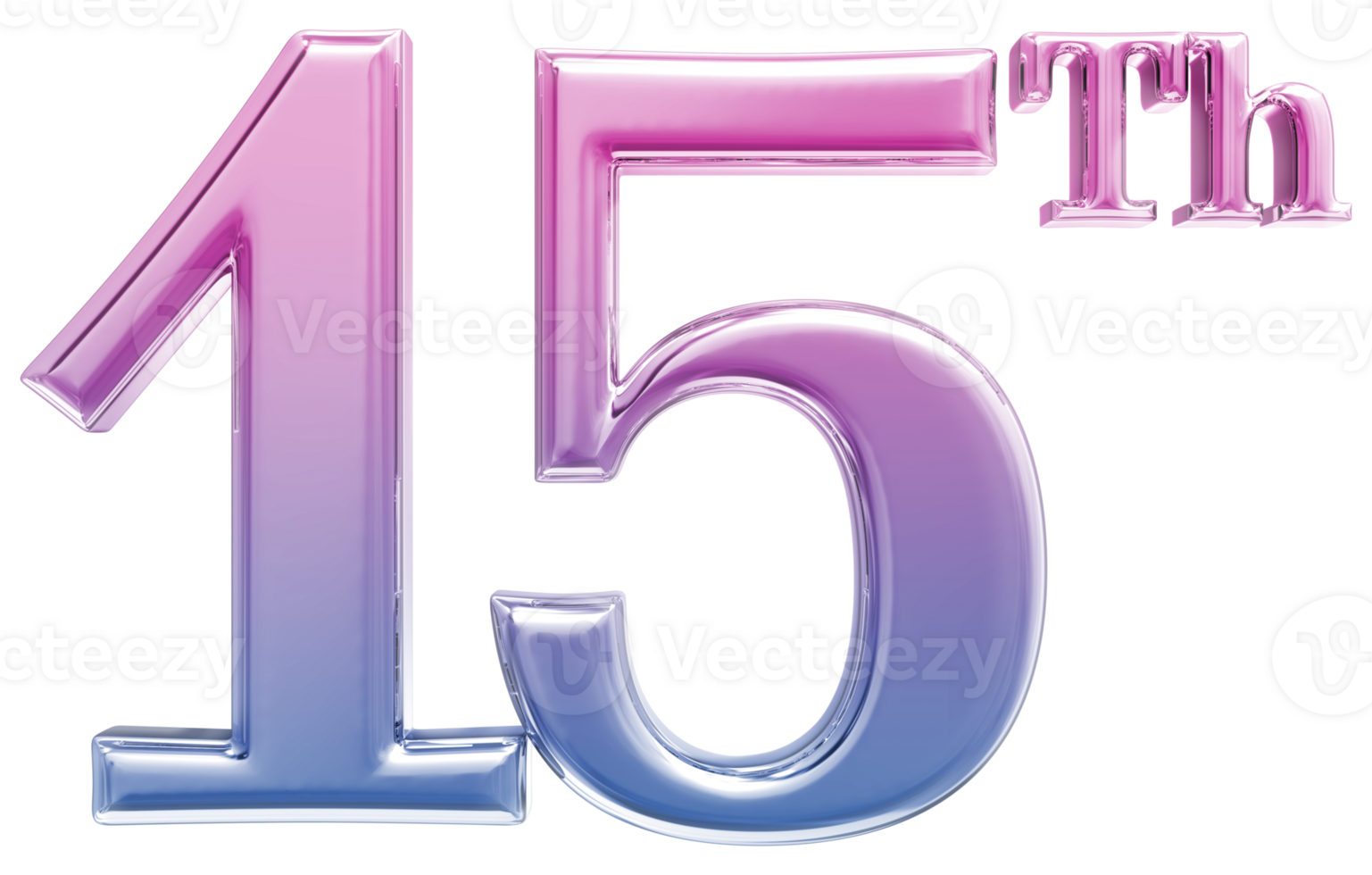 Happy Anniversary Number 3d render transparency png