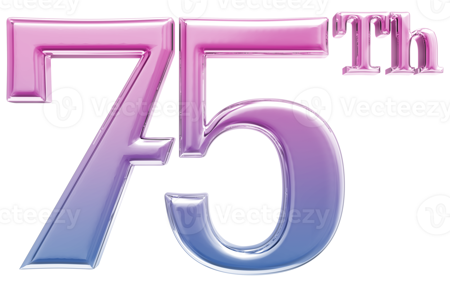 Happy Anniversary Number 3d render transparency png