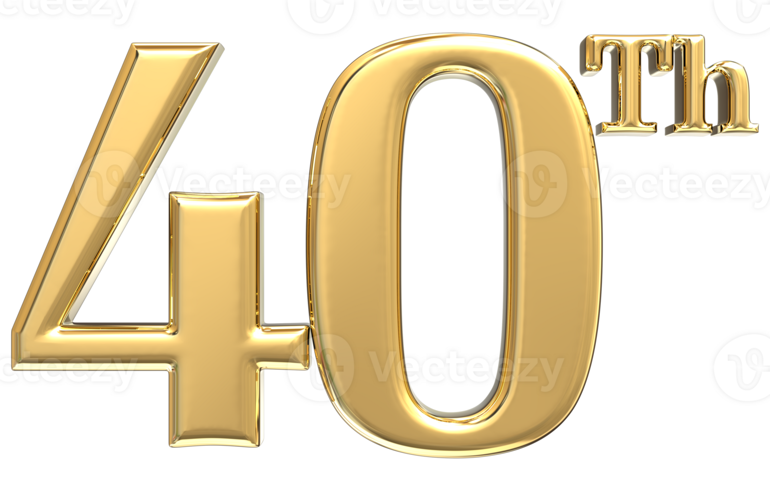 Happy Anniversary Number 3d render transparency png