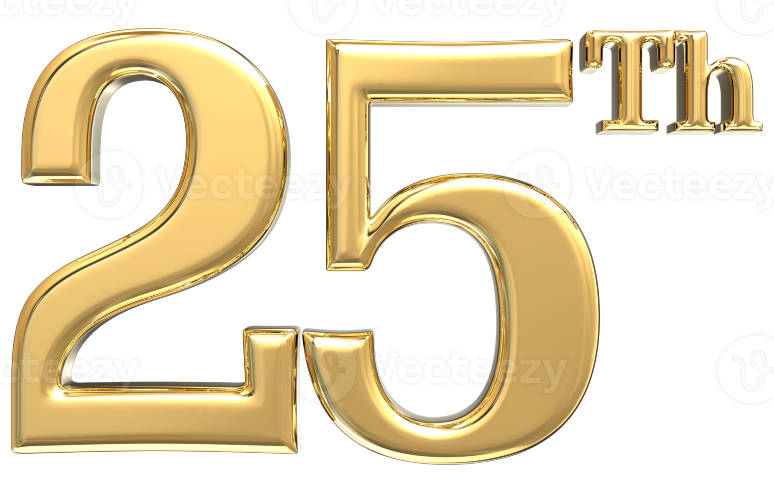 Happy Anniversary Number 3d render transparency png