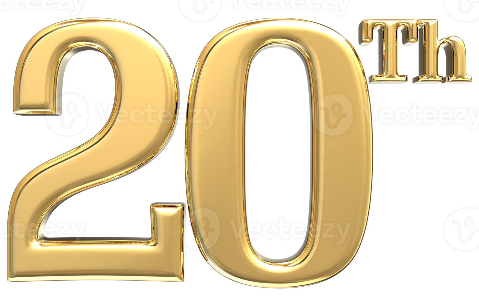 Happy Anniversary Number 3d render transparency png