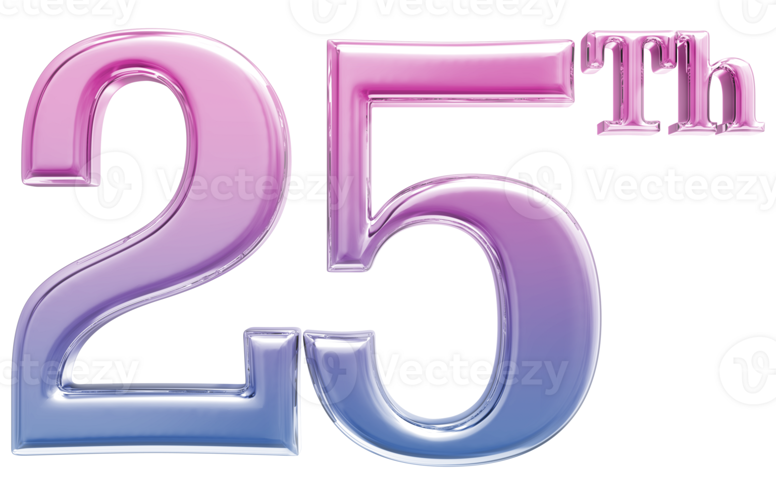 Happy Anniversary Number 3d render transparency png
