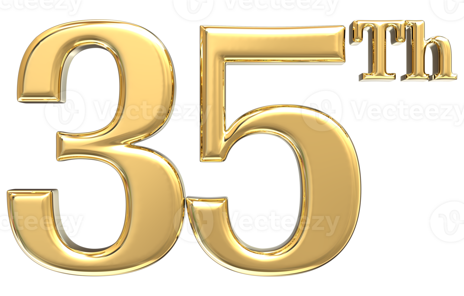Happy Anniversary Number 3d render transparency png